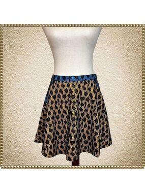 English Rose Leopard A Line Skirt Medium